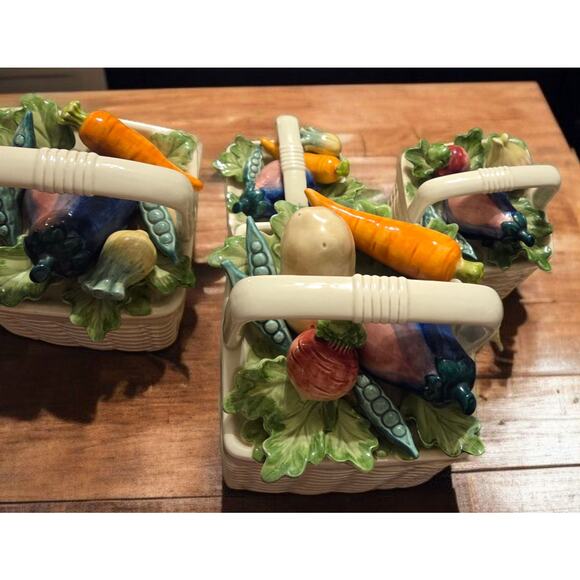 Fitz and Floyd Basketweave Kitchen Harvest Collection 4pc Canister Set w/ Lids - Picture 7 of 12